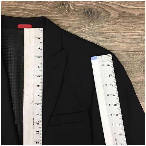 JOHN VARVATOS Mens Blazer Sport Coat Casual Jacket Size 40R Black Wool Suit - Picture 7 of 12